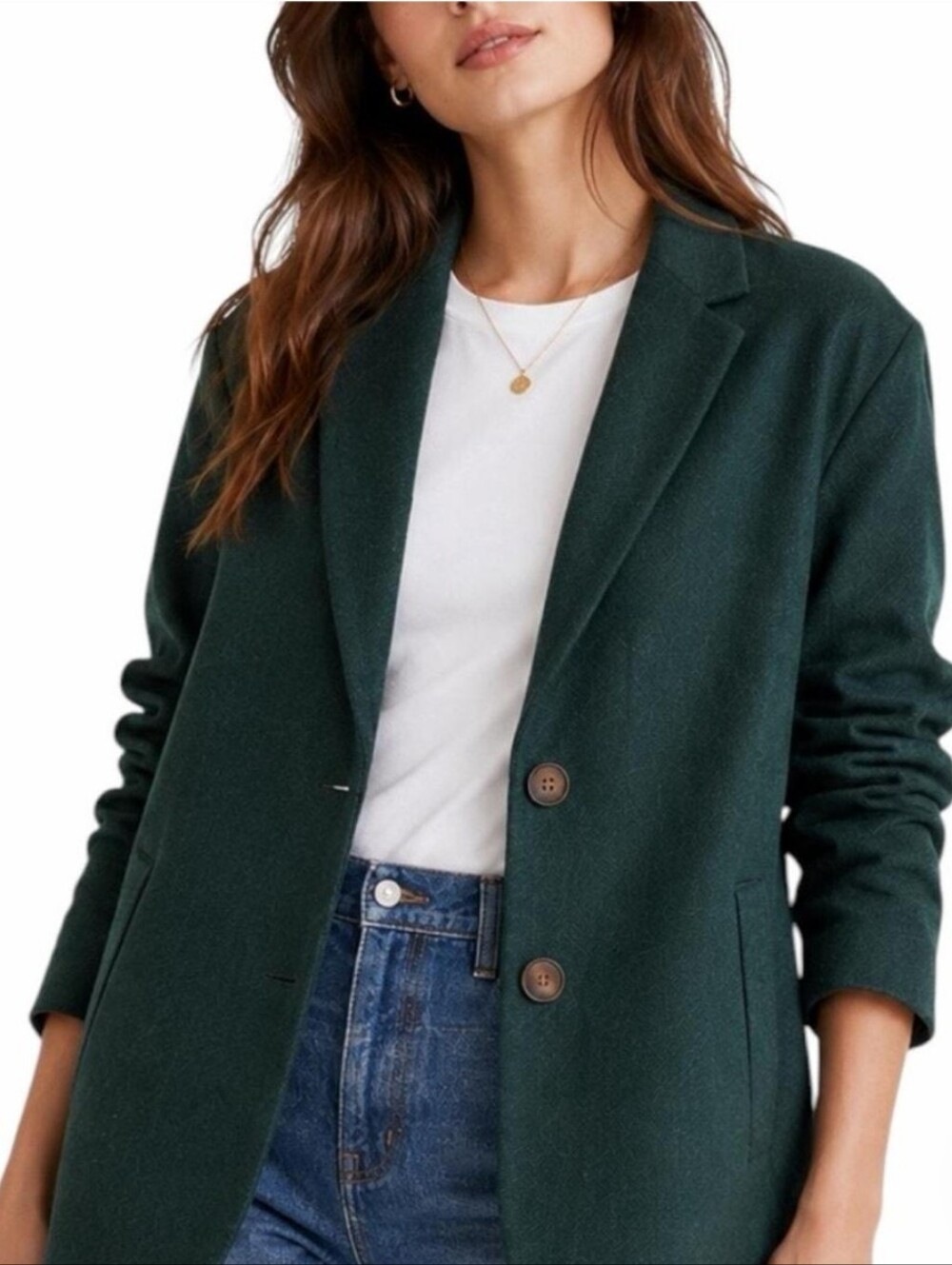 Vintage Jennifer Moore Hunter Green70% Wool Women's Blazer Jacket S
